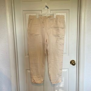 Cream linen pants